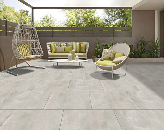 Cemento Grey Matt 60x90x2 cm Outdoor Porcelain Tiles Paving £29.99 sq.m - Vivido Tiles