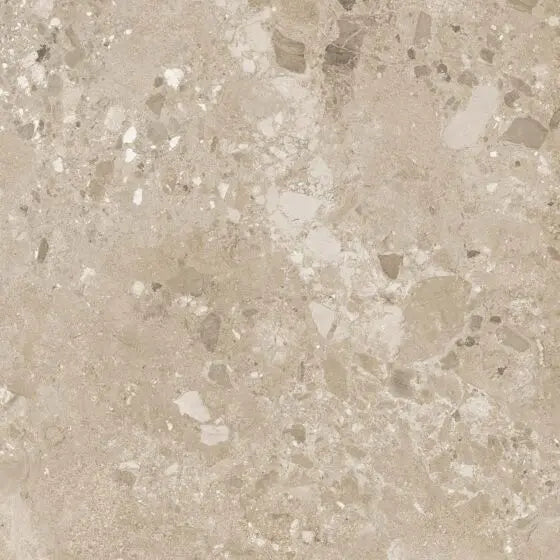 Ama Beige Terrazzo Porcelain 90X90 cm matt Tile. from £44.99 Vero