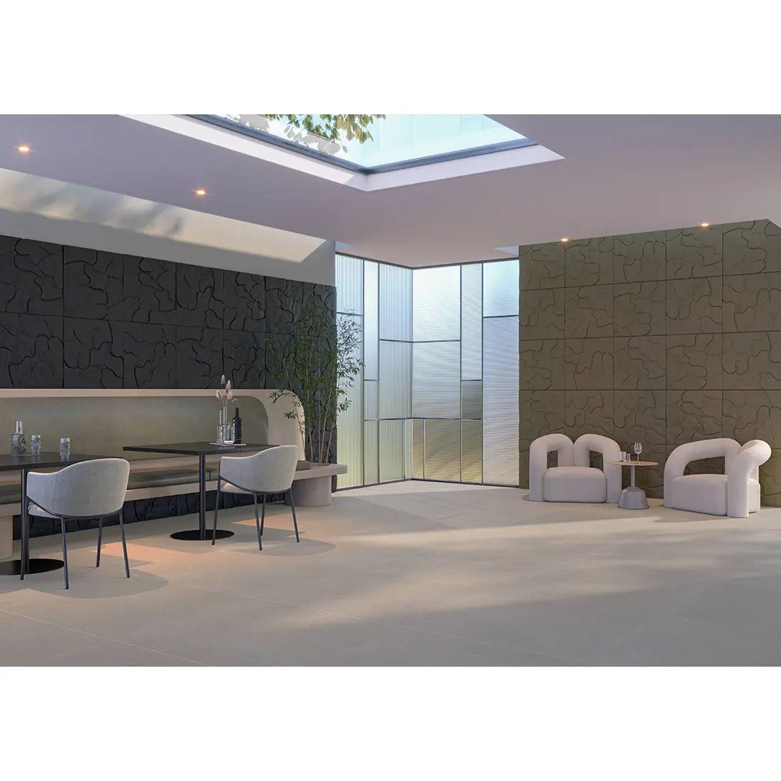 Bon Grey 100x100 cm Plain porcelain tiles from £32.99 per sq.m - Vivido Tiles