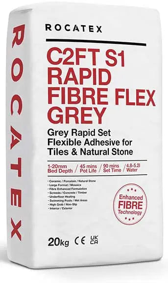 C2FT S1 Rapid Flex Grey wall & floor 20 kg Adhesive Rocatex