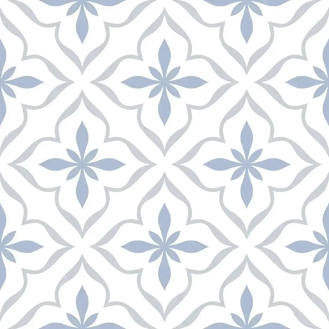 Cube Blue Patterned Tiles 20x20 Matt Ceramic wall and floor from ONLY £27.99 -Vivido-tiles-uk