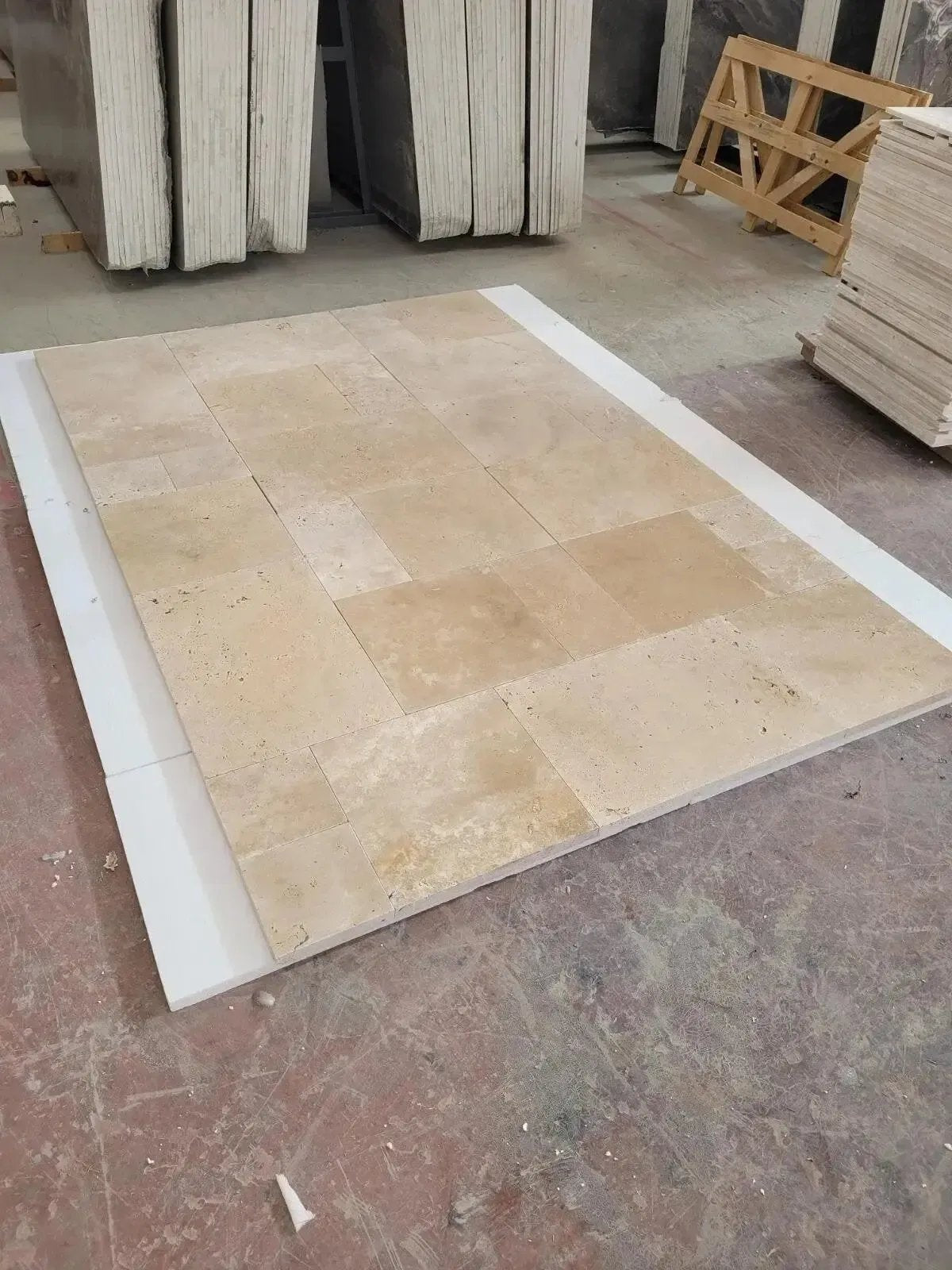 Dura Natural Stone Beige Travertine 30mm thick Random pack Only £49.99 sq.m vivido-tiles-harrogate
