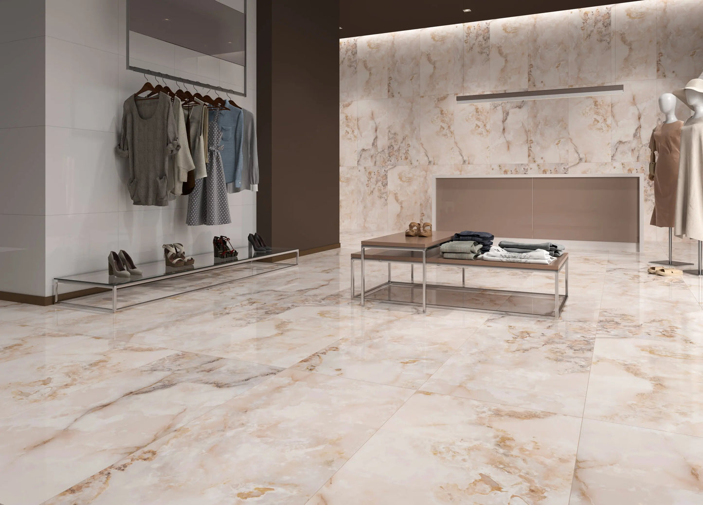 Granelle Pink polished 60x120 cm marble effect Porcelain Tiles from £25.99 sq.m Arts
