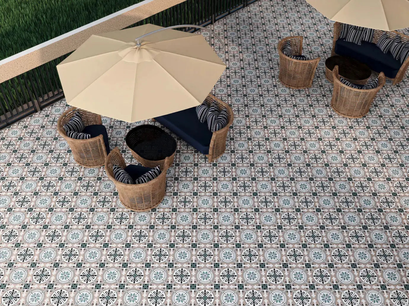 HELIX Patterned Tiles 20x20 Matt Ceramic wall and floor from ONLY £27.99 sq.m -Vivido-tiles-uk