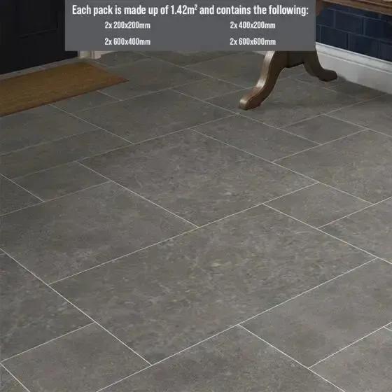 ITALIAN Luciana Slate Matt Glazed Porcelain Modular Opus Pack 1.42m2 £55.85 sq.m vivido-tiles-uk