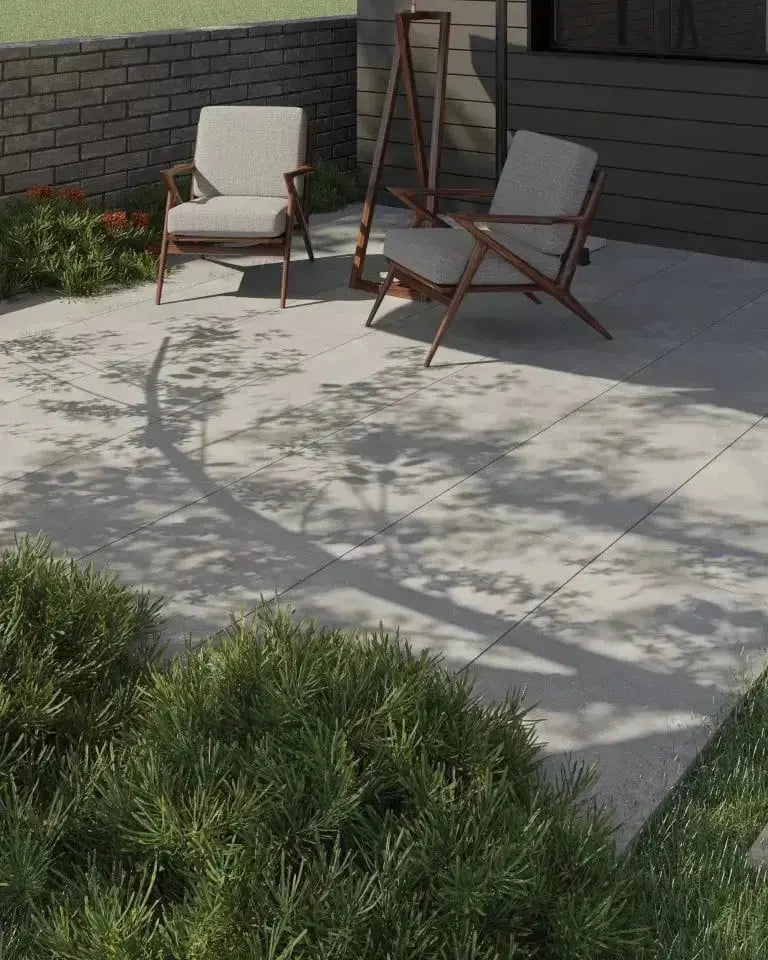 Living Cool Grey 600x1200x20 mm Outdoor Porcelain Paving. £38.50 sq.m Vivido tiles Harrogate