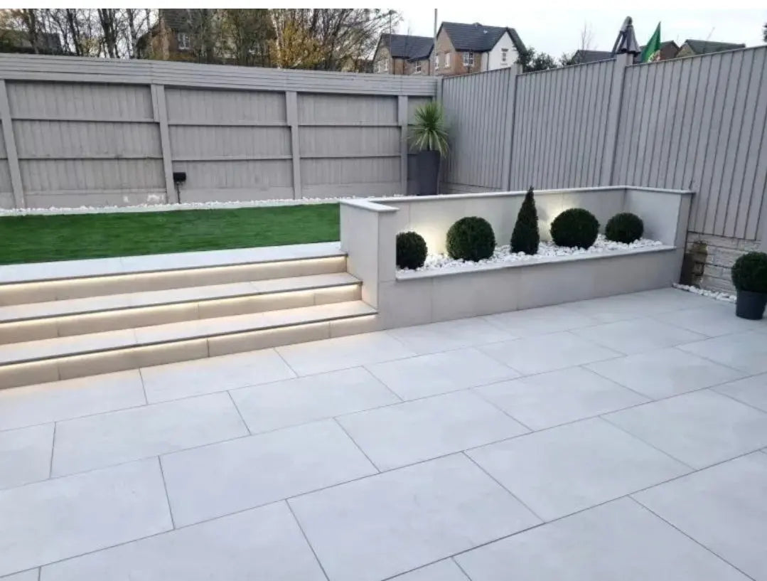 Live off white 600x900x20 mm Outdoor Porcelain Tiles Paving £34.99 sq.m Qua