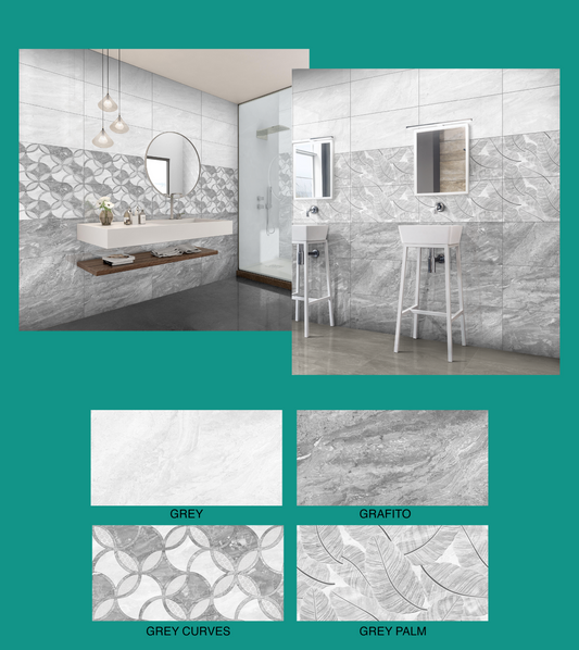 Monaco Ceramic wall tiles 30x60 cm from £13.99 sq.m available in 2 colours - Vivido Tiles