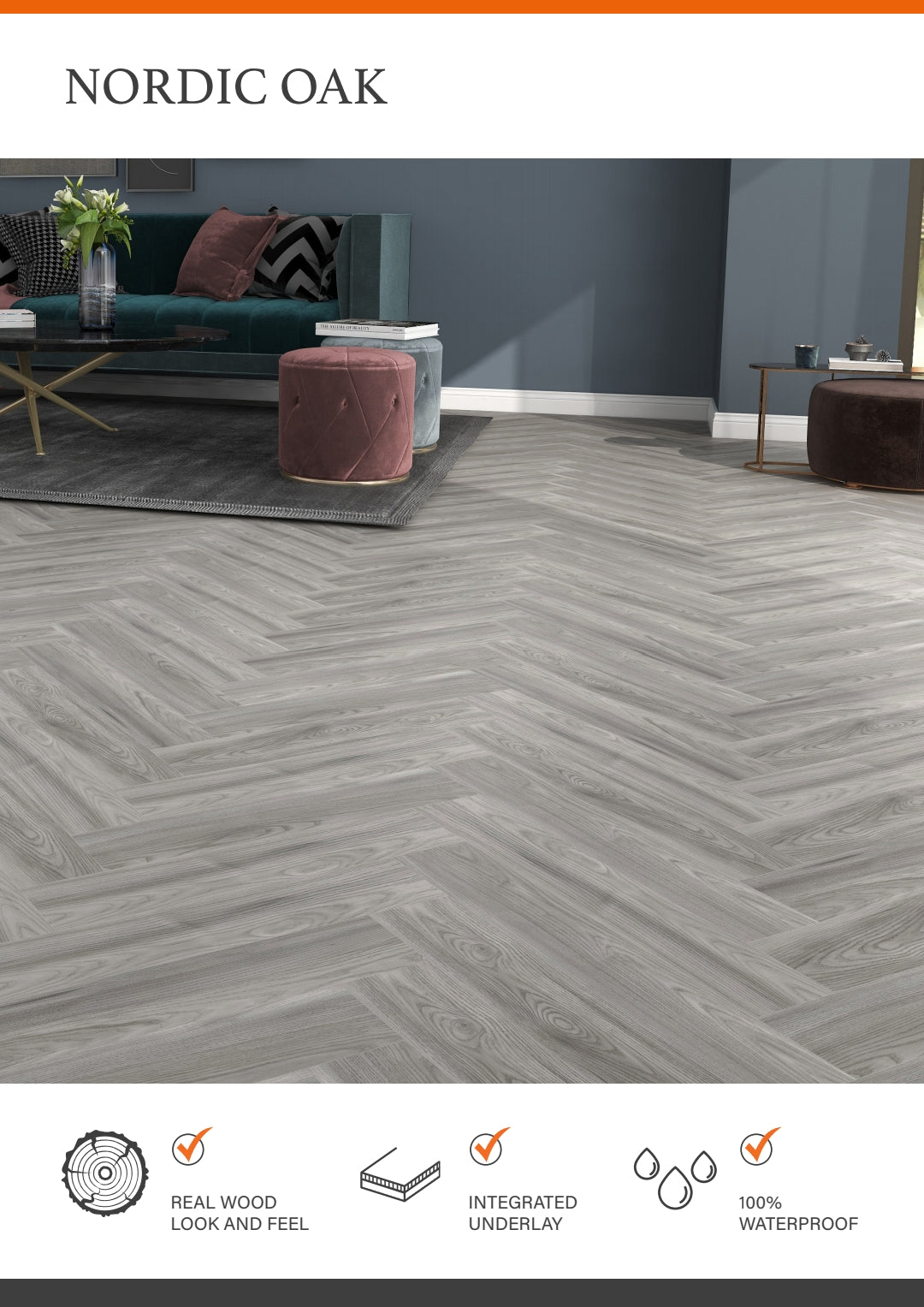 NORWAY OAK ESTILO HARDCORE SPC Flooring | Herringbone from £19.99 sq.m - Vivido Tiles