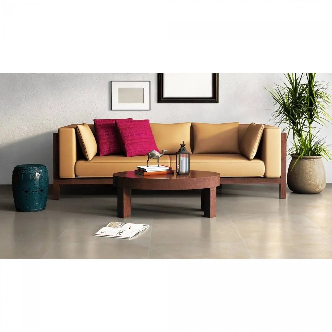 Ocean Creama Concrete effect polished 60x60 cm Porcelain Tiles from £26.99 sq.m DS