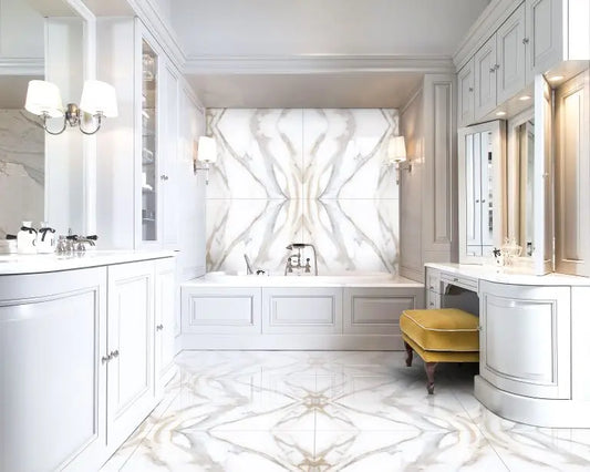 One set ( 9 Tiles ) bookmatch 60 x 120 cm 7mm Full Polished Porcelain feature wall Tiles - Vivido Tiles