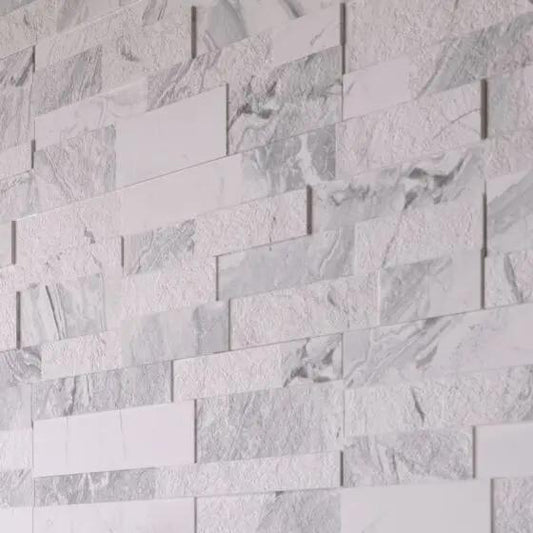 Oswald White Split Face Matt Porcelain Wall 150x610 mm Porcelain feature wall tiles £59.99 sq.m Vero