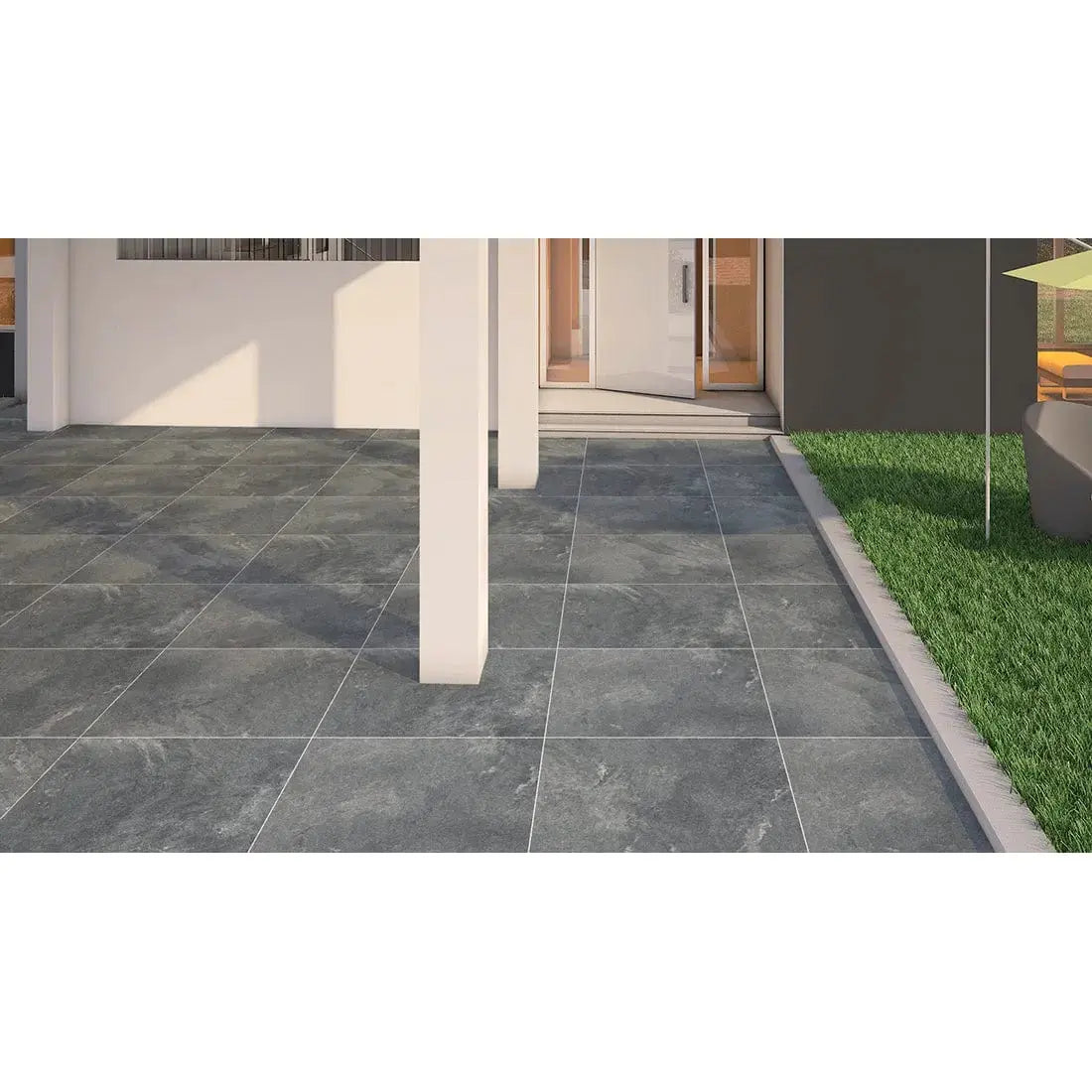 QUARTZ Grey Paver 60x90x2 cm Outdoor Porcelain Paving £36.00sq.m Vivido Tiles Harrogate