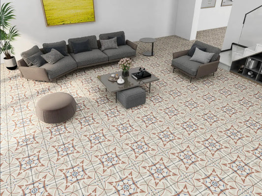 REGENT BEIGE Patterned Tiles 20x20  Matt Ceramic wall and floor from ONLY £27.99 sq.m Arts