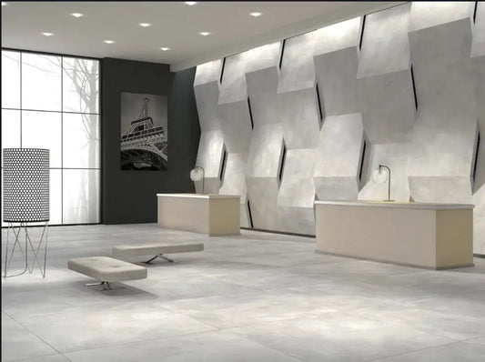 Vista Grey Semi Polished Porcelain Tile 80x80 cm and 120x120 cm IMP