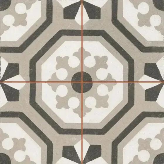 Spanish Zayda Grey Matt Vitrified Ceramic patterned tiles 450x450mm £49.99 vivido-tiles-harrogate