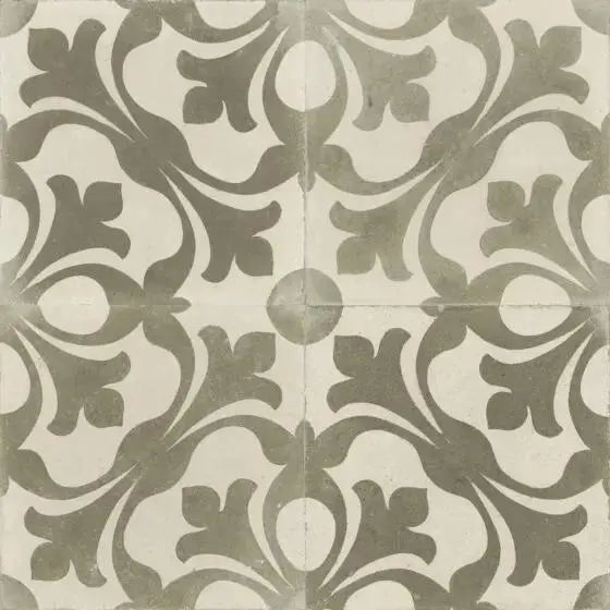Spanish Zayda Sage Matt Vitrified Ceramic patterned tiles 450x450mm £49.99 vivido-tiles-harrogate