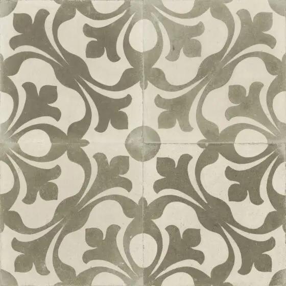 Spanish Zayda Sage Matt Vitrified Ceramic patterned tiles 450x450mm £49.99 Vero
