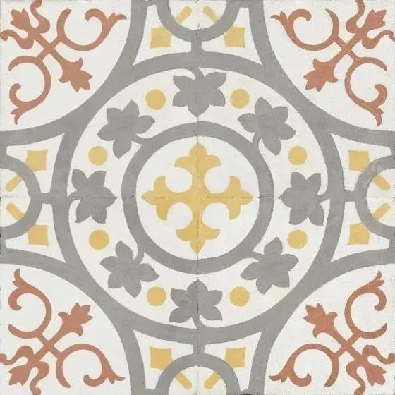 Spanish Zayda Yellow Matt Vitrified Ceramic patterned tiles 450x450mm £49.99 vivido-tiles-harrogate