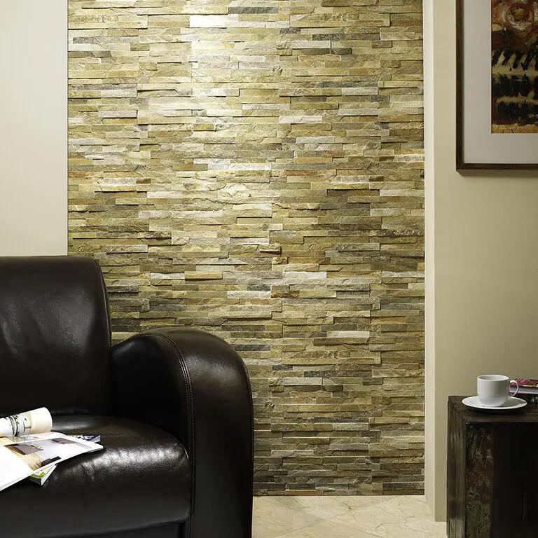 Splitface Oyster Natural stone cladding 10x36 cm feature wall tiles from £75.00 sq.m Vero