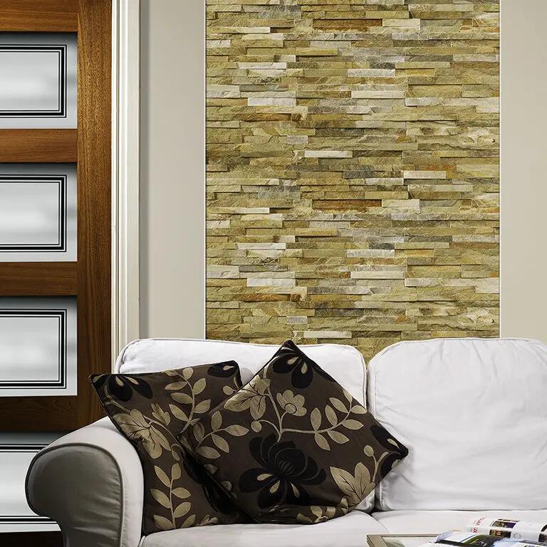 Splitface Oyster Natural stone cladding 10x36 cm feature wall tiles from £75.00 sq.m Vero