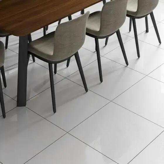 Sugar White Glazed Porcelain Wall & Floor Tile 600x600mm £39.99 sq.m Vero