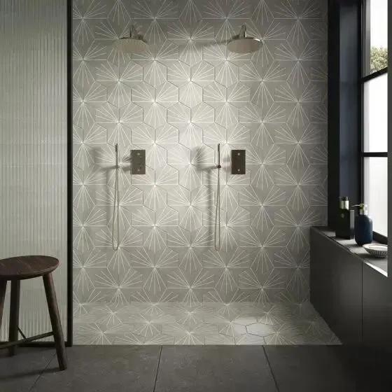 Sunburst Gredy Matt Glazed Porcelain W&F 232x267mm £49.99 sq.m Vivido-tiles-harrogate