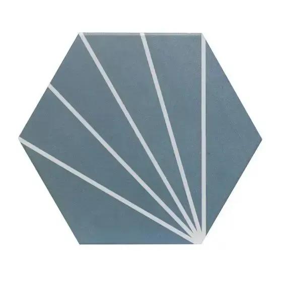 Sunburst Sea Blue Matt Glazed Porcelain W&F 232x267mm £49.99 sq.m Vivido-tiles-harrogate
