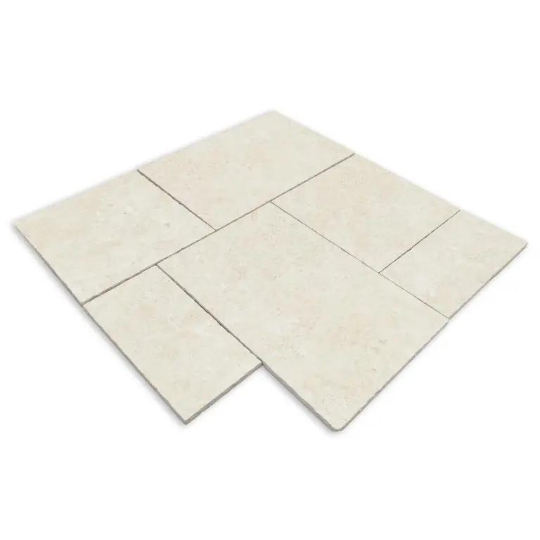 Travertine Beige Mix-Size Outdoor Tumbled Porcelain Patio Pack £37 sq.m TS