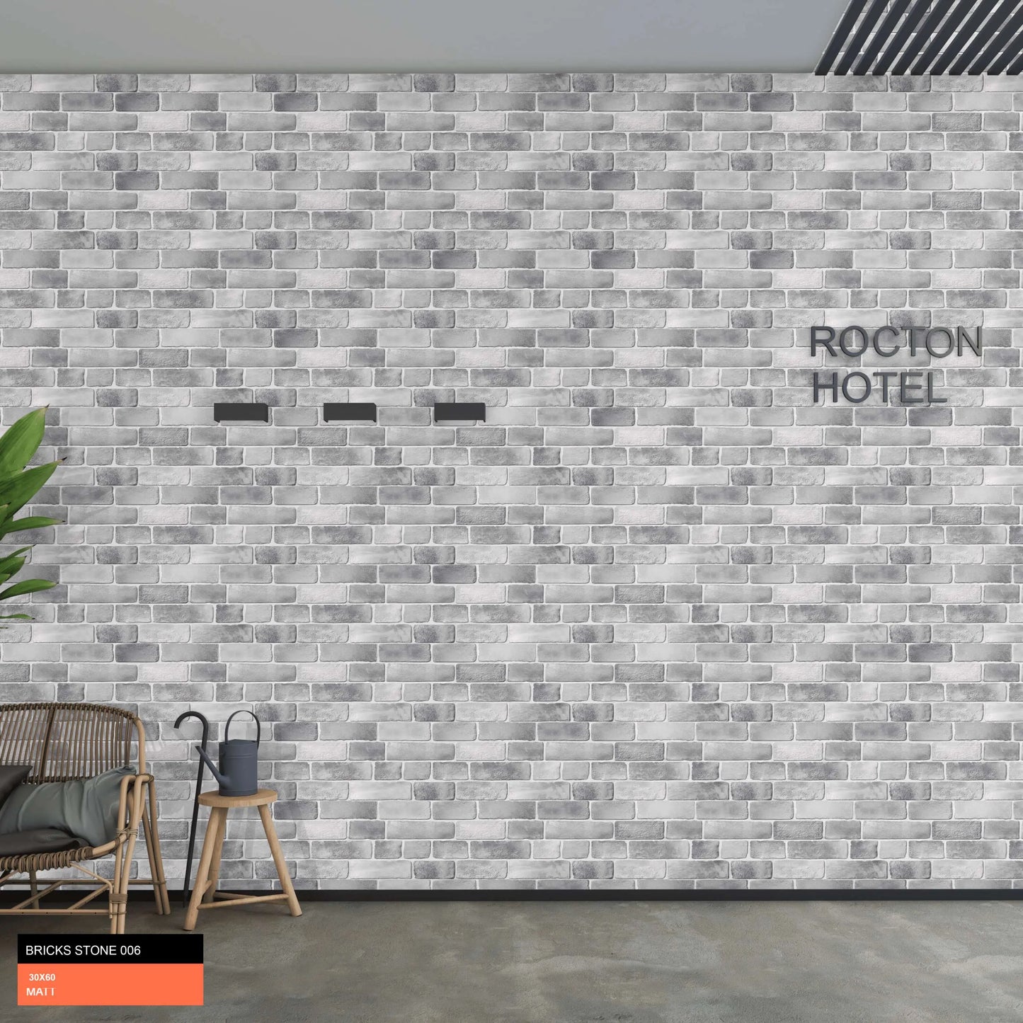 BRICK STONE GREY 30x60 cm Ceramic Wall Tile from £15.99 sq.m CANO