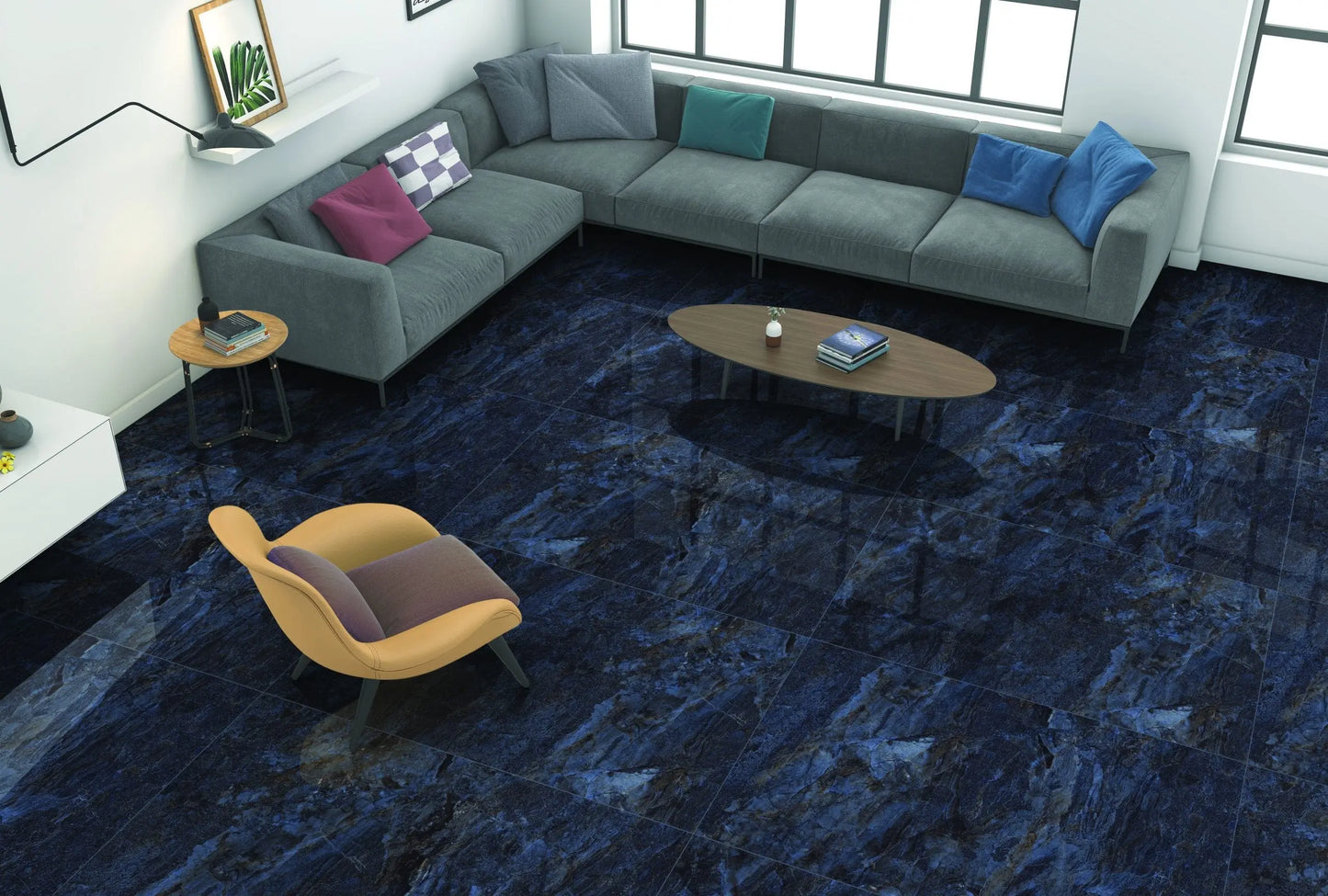 Venice Blue 60x120 cm 9 mm High Gloss Porcelain Tile £24.99 CANO