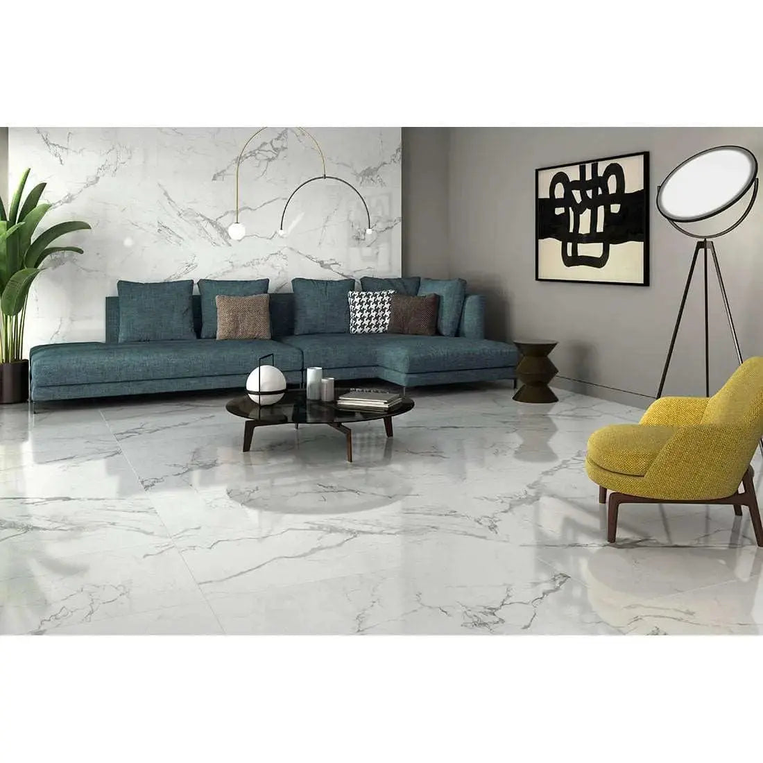 Artico White Semi Polished Porcelain Tile available in 3 sizes