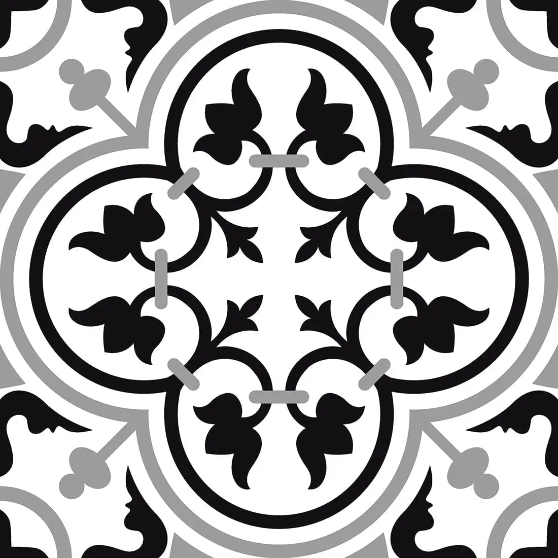 Classic Black Pattern 20x20 Matt Ceramic wall and floor Tile from ONLY £19.99 sq.m DS