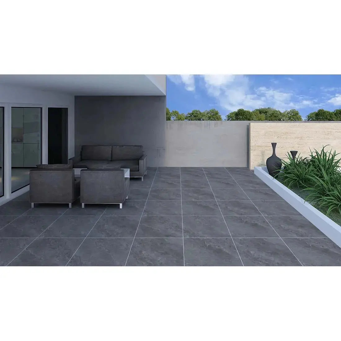 Outdoor Anti Slip R11 J Rock Slate effect Porcelain 60 x 60 x 2cm Vivido Tiles