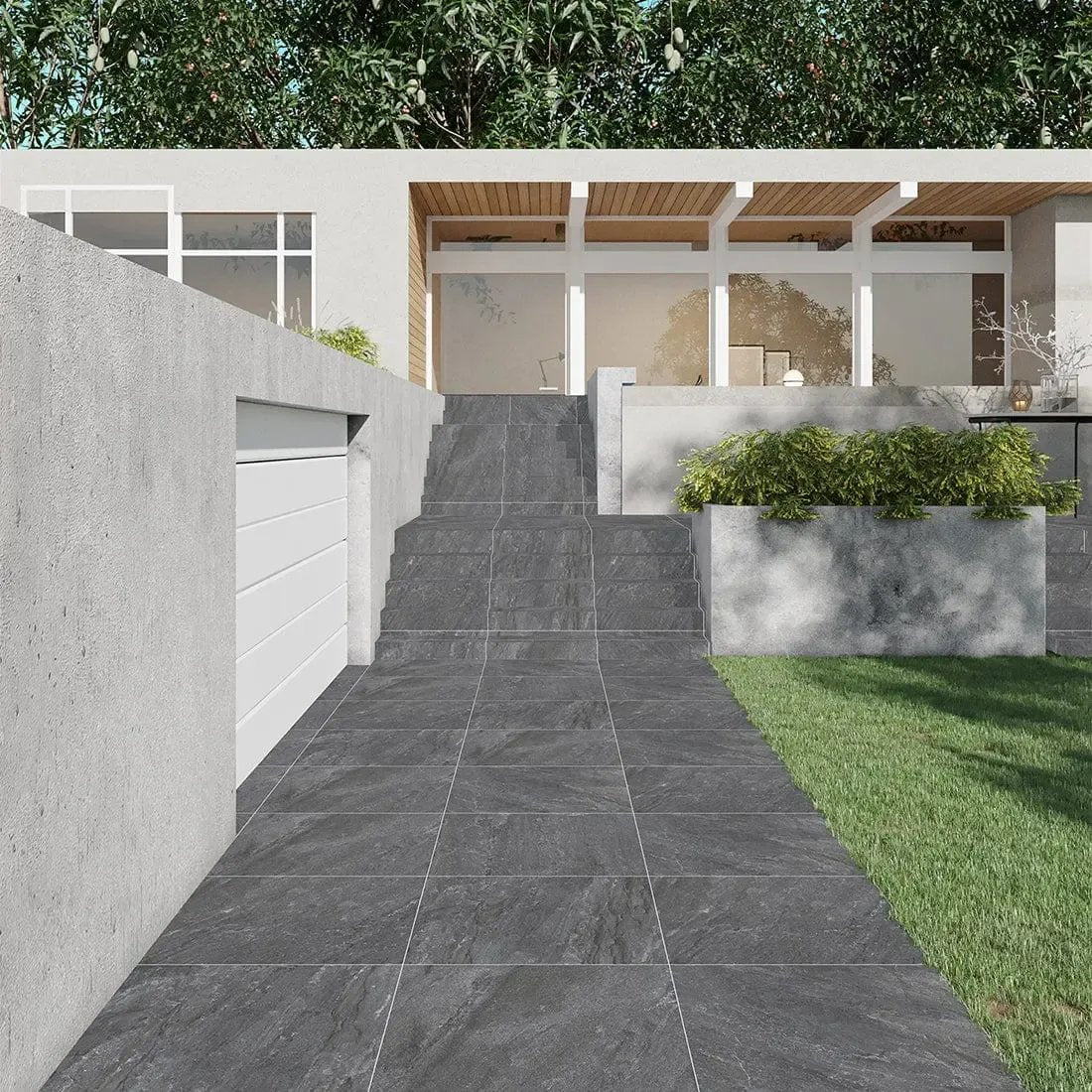 Rock Stone Black 60x90x2 cm Outdoor Porcelain Paving £29.99 sq.m Vivido Tiles Uk