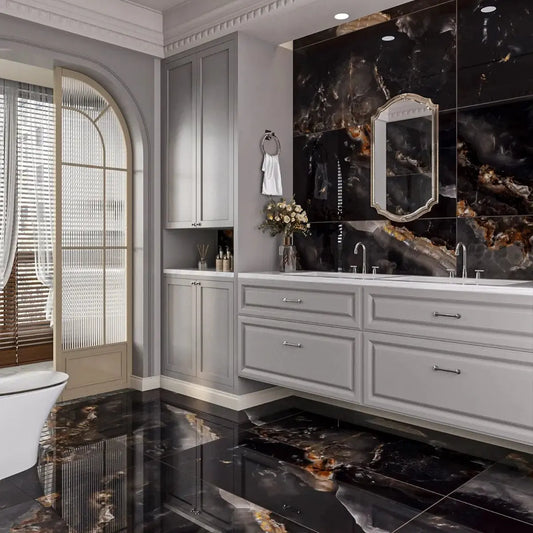 OP Black Onyx 60x120 cm High Polished Porcelain Tiles. from £26.99 sq.m imp