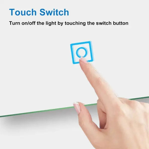 Bathroom Mirror with LED Lights, Anti Fog Touch Sensor Switch IP44 Rated vivido
