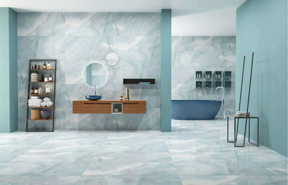 AQUA MARBLE 60 x 120 cm 9 mm Full Polished Porcelain Tile £27.99 Vivido Tiles Harrogate 
