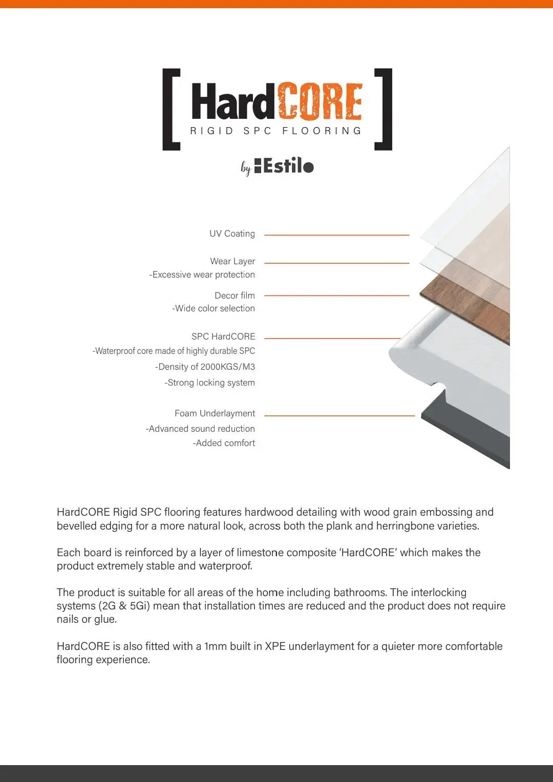 ARC GREY ESTILO HARDCORE SPC Flooring | Plank & Herringbone from £20.70 sq.m - Vivido Tiles