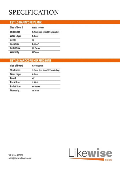 ARC GREY ESTILO HARDCORE SPC Flooring | Plank & Herringbone from £20.70 sq.m - Vivido Tiles