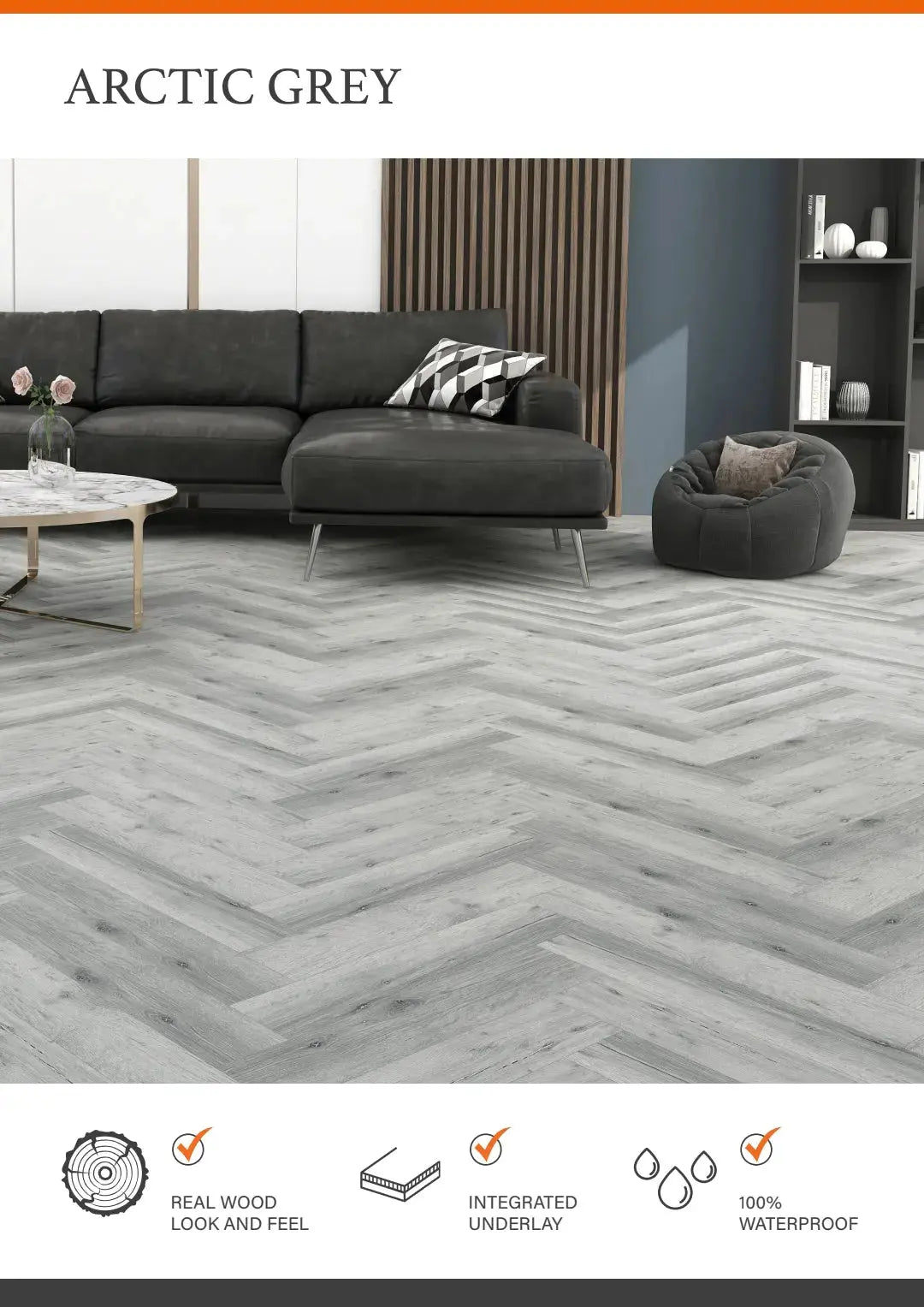 ARC GREY ESTILO HARDCORE SPC Flooring | Plank & Herringbone from £20.70 sq.m - Vivido Tiles