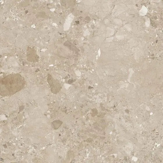 Ama Beige Terrazzo Porcelain 90X90 cm matt Tile. from £44.99 Vero