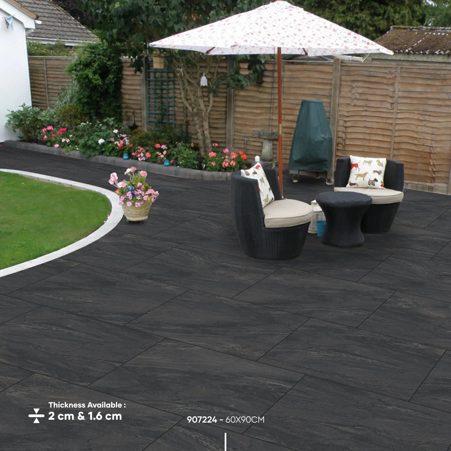 Anthracite 600x900x20 mm Outdoor Porcelain Tiles Paving slabs ONLY £24.99 sq.m vivido-tiles-harrogate