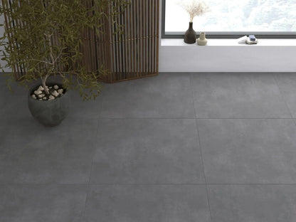 Siman Anthracite 100x100 cm concrete effect porcelain tiles from £32.99 sq.m vivido-tiles-uk
