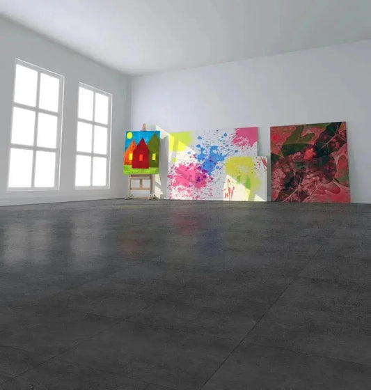 Ark black 100x100 cm Concrete effect 80x80x cm Porcelain Tile from £25.99 sq.m 
vivido-tiles-uk