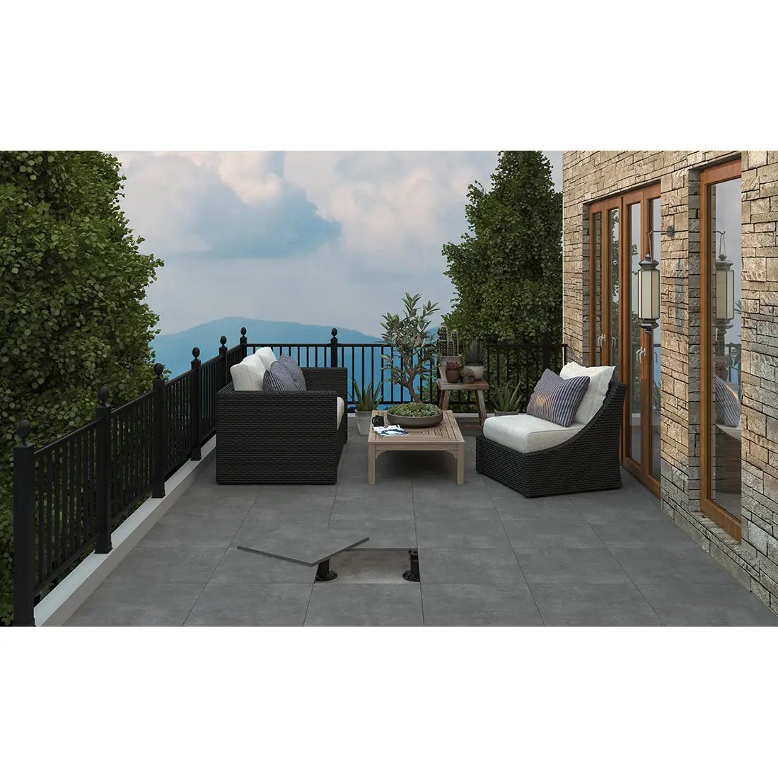 Ark Anthracite Matt 600x600x20mm Outdoor Porcelain Tiles Paving from £28.99 per sq.m - Vivido Tiles