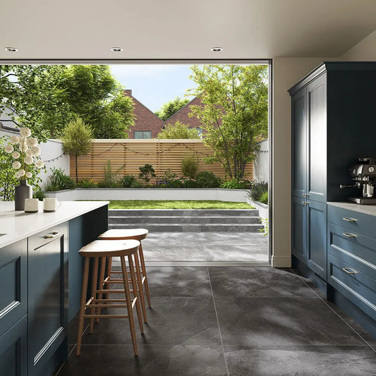 Atlanta black 1000x1000 x20 mm Outdoor Porcelain Tiles Paving £64.99 sq.m Vero