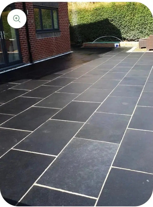 Black Limestone 900x600x22 mm size Natural stone paving slabs Only £34.99 sq.m vivido-tiles-yorkshire