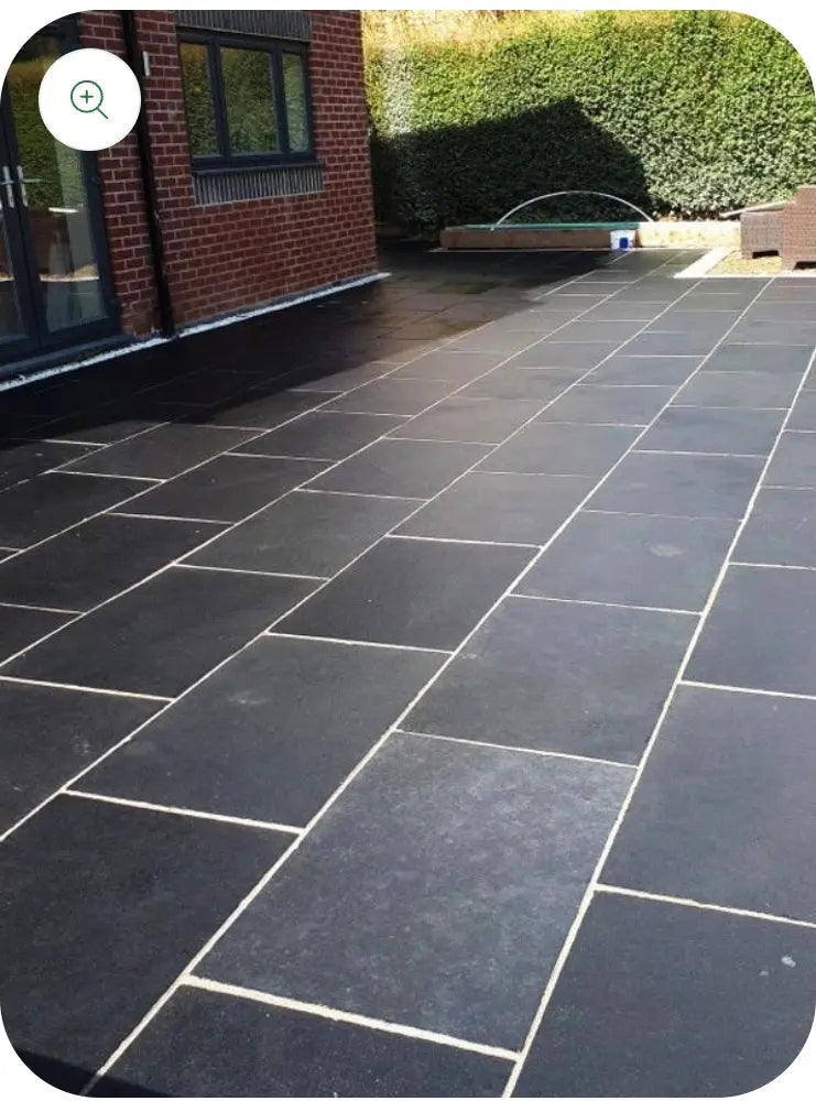 Black Limestone 900x600x22 mm size Natural stone paving slabs Only £34.99 sq.m imp