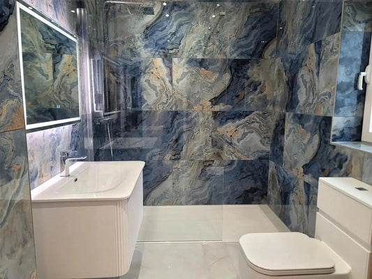 Blue Marble 60x120 cm Polished Porcelain Tiles from £26.99 sq.m vivido-tiles-uk